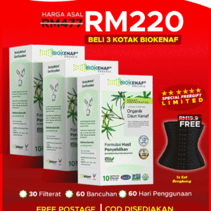 Pakej Sihat (3 Kotak Biokenaf) Free Bengkung